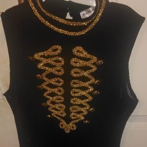 Sexy Black and gold bodysuit shirt